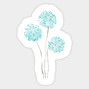 3 abstract green dandelion  watercolor Sticker